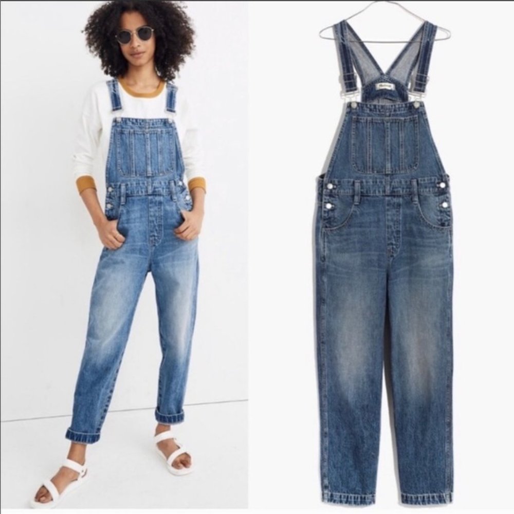 NWT Madewell Straight-Leg Overalls in Hickory Wash